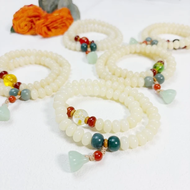 菩提根金木水火土手串冰魄古风单圈手工民族风百搭念珠佛珠