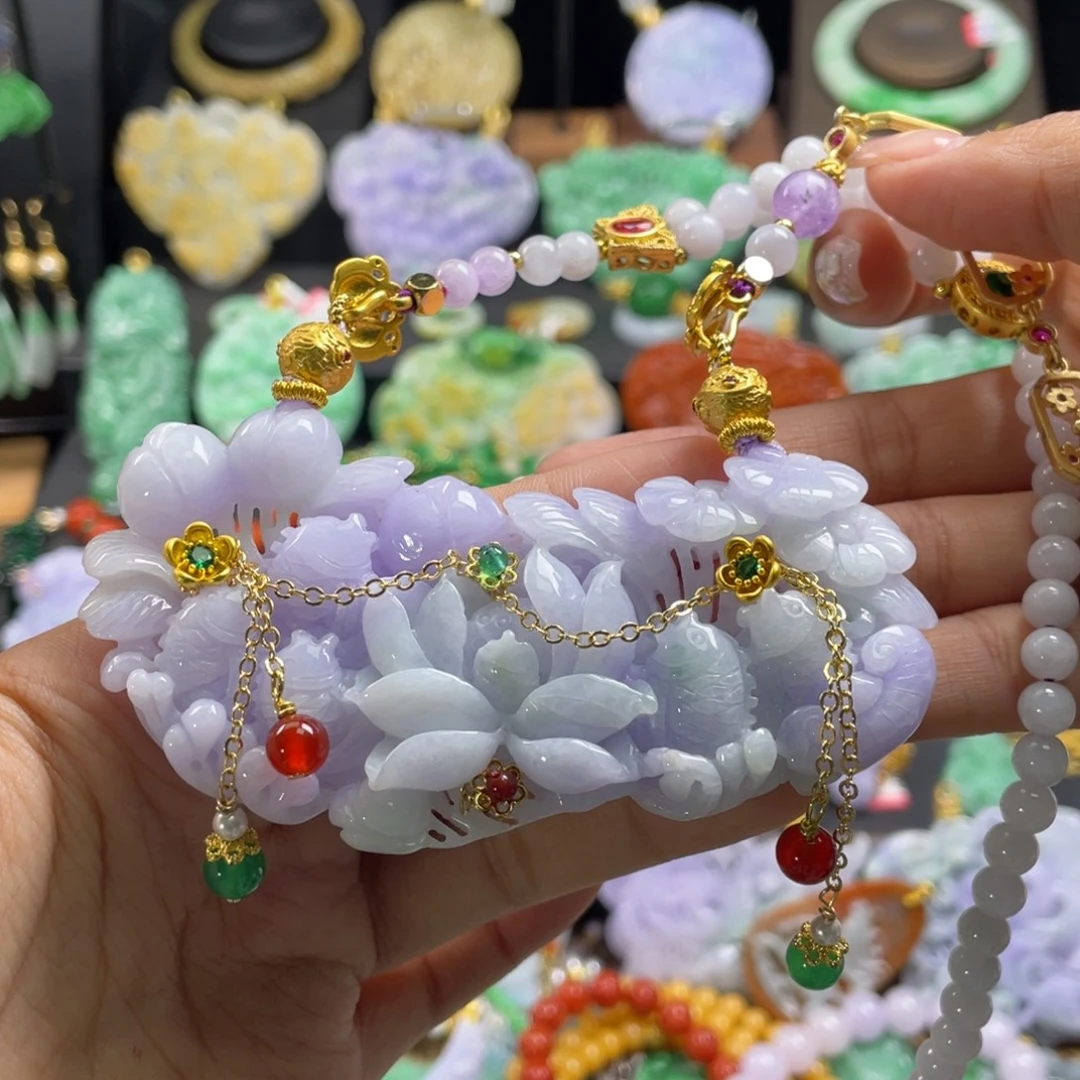 翡翠未镶嵌颈饰代编织