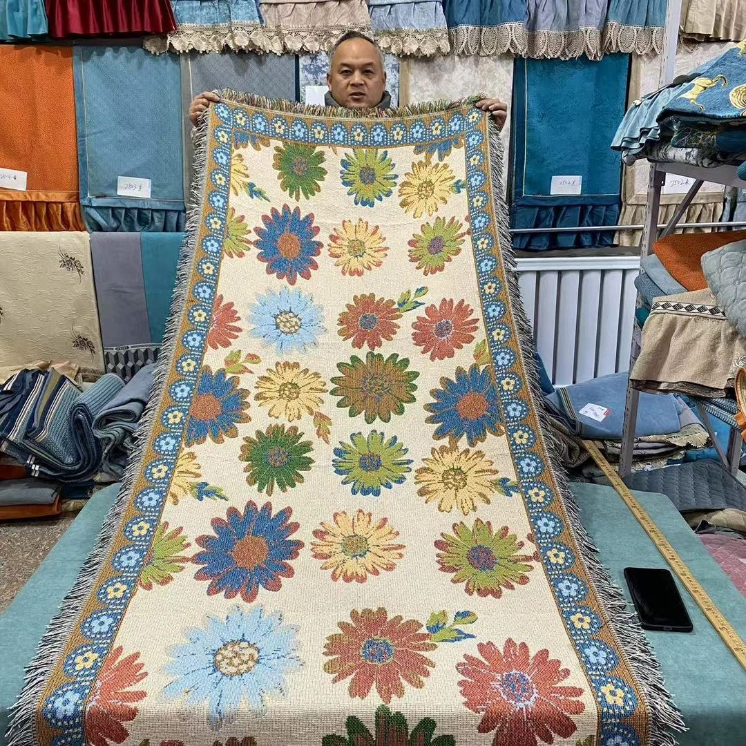 流苏沙发巾沙发垫（新太阳花)