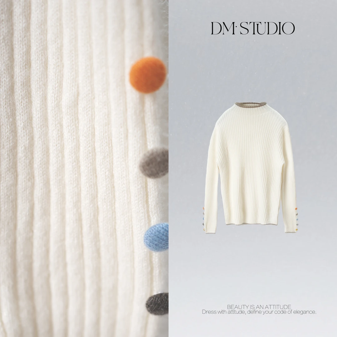 DEDM•STUDIO/气质百搭高弹极简风套头针织中领毛衣2506MY/68311