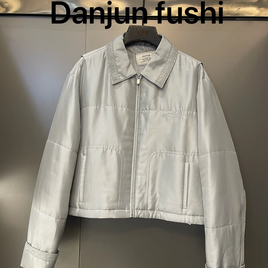Danjun “轻奢高品蕾丝边翻领”棉外套