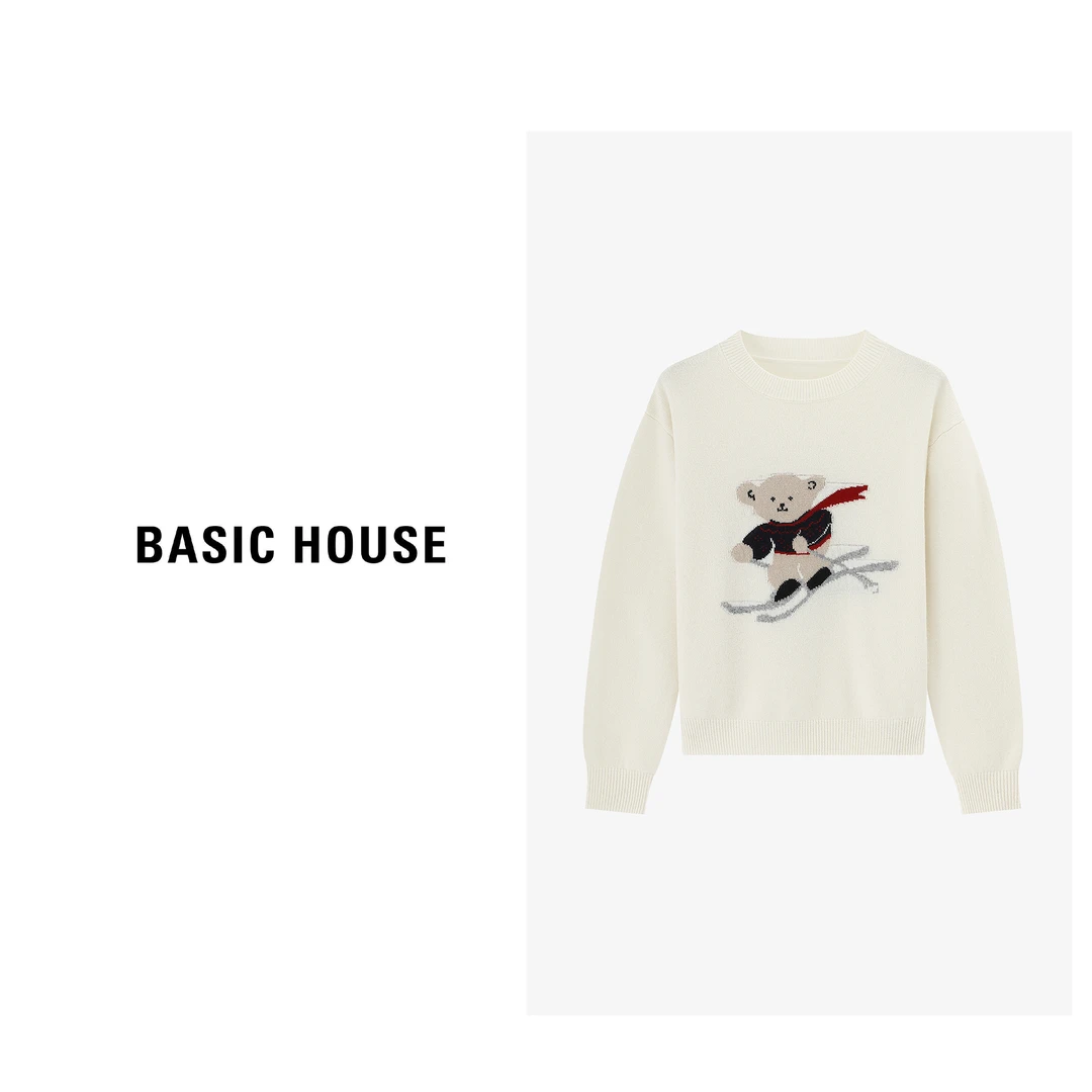 Basic House/百家好韩系卡通减龄软糯慵懒风羊毛衫女B06245C5722