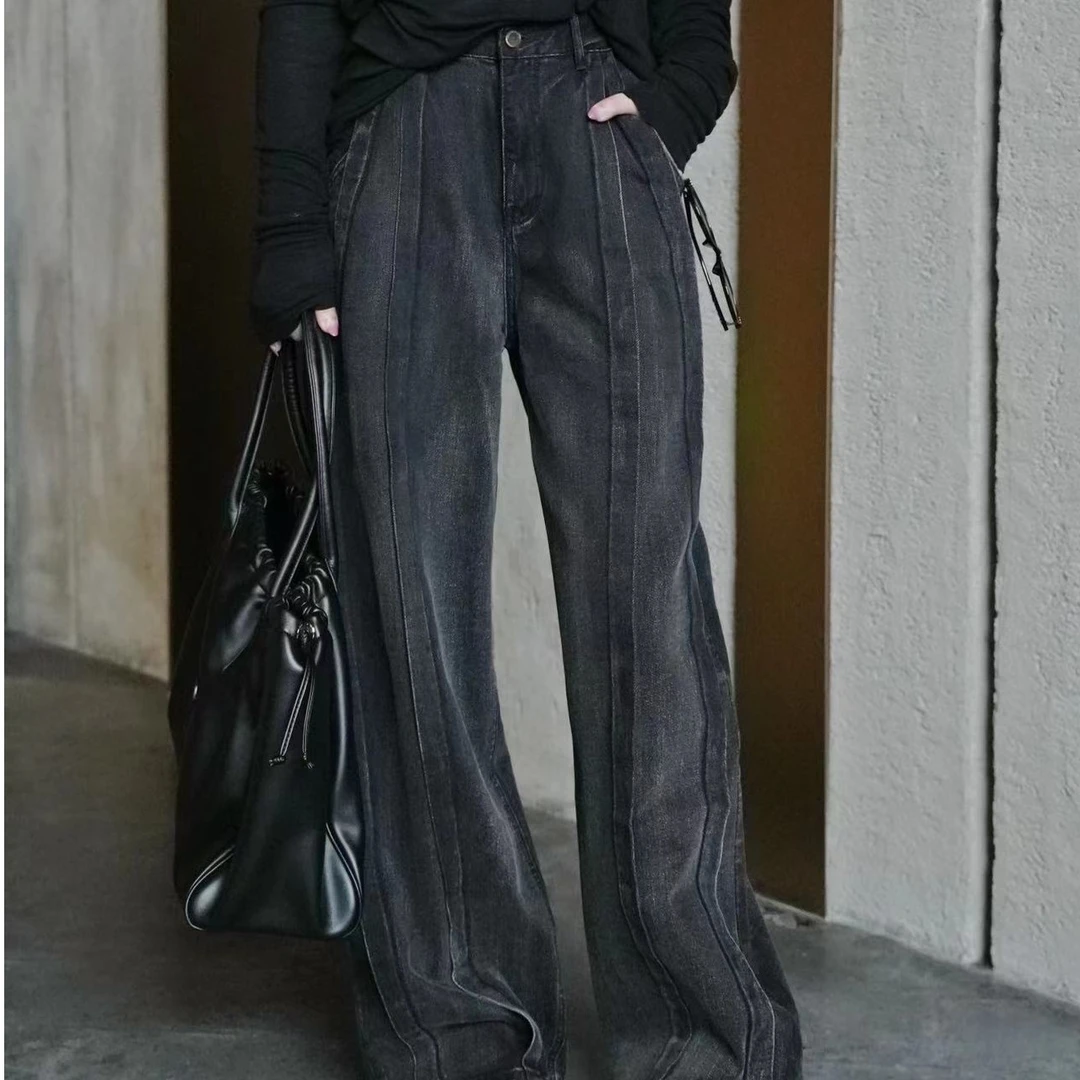 i-EAST 妈生超模感~超显腿长的做旧牛仔裤 K32173