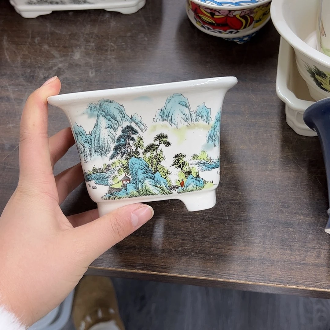 紫砂花盆529号微瑕13/9cm