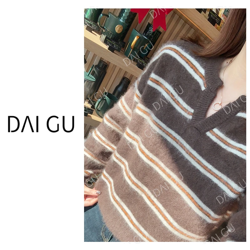 【松语绒光】高定全毛拉绒！加厚宽松韩系剪刀领气质美拉德毛衣B3831