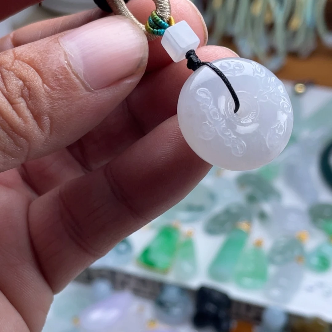 翡翠未镶嵌颈饰翡翠冰紫平安扣