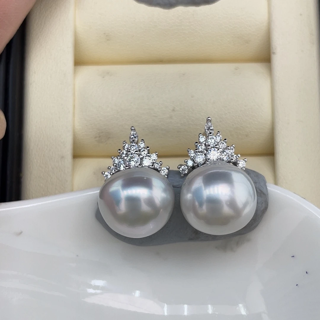 定制海水珍珠未镶嵌裸珠12-13mm澳白