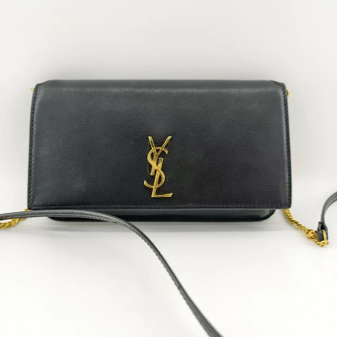 95新 YSL/圣罗兰 YSL/圣罗兰 黑金斜挎包bwz12167