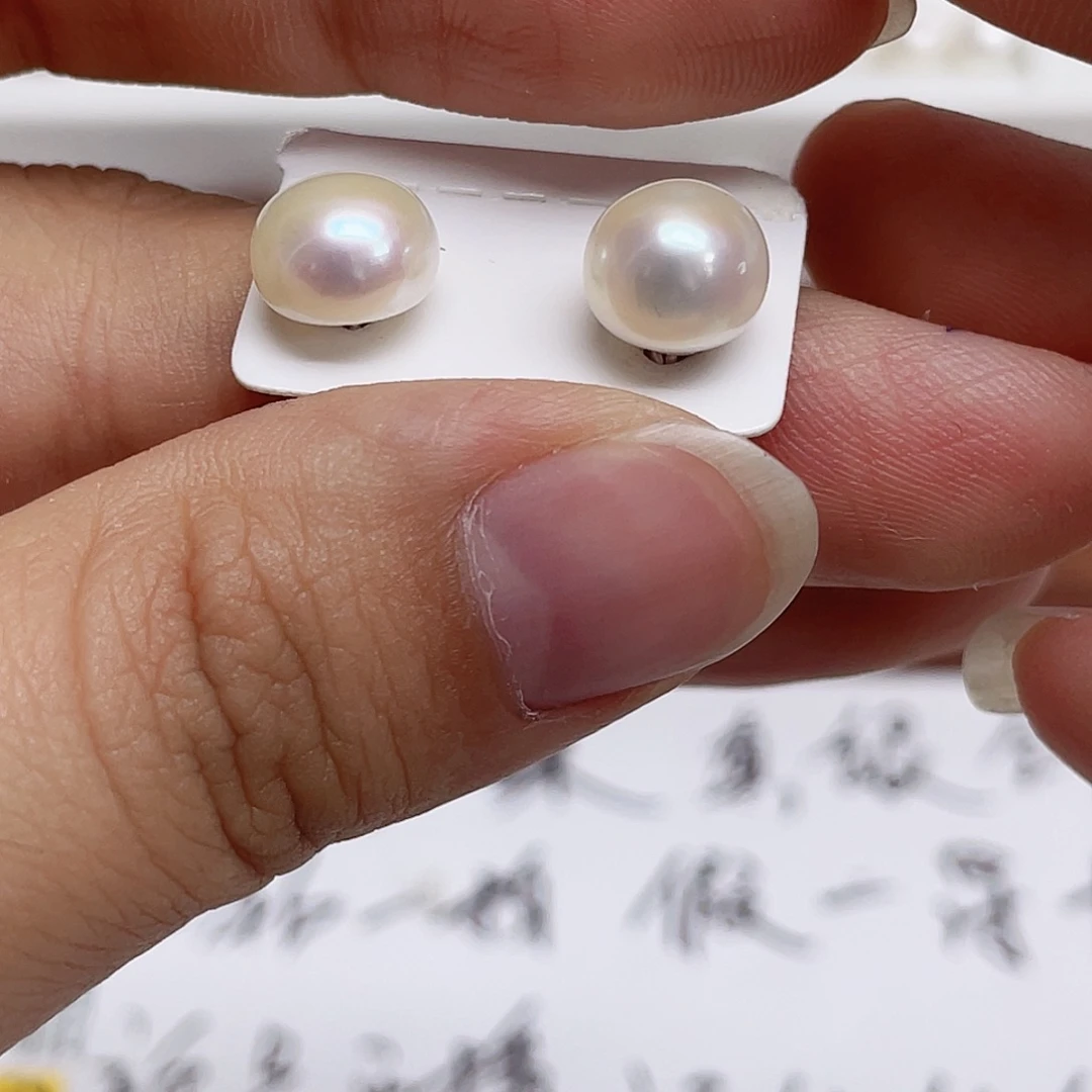银S925镶嵌淡水珍珠耳饰?****