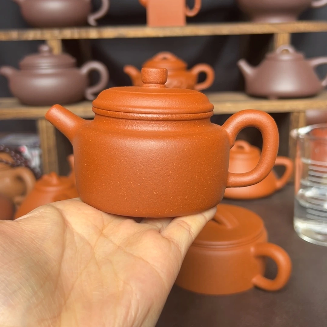 茶壶紫砂红降坡德钟150毫升