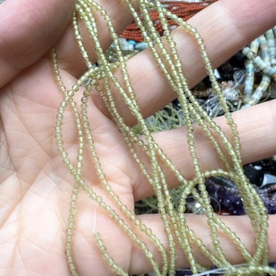 玛瑙/玉髓未镶嵌珠宝半成品一条2m橄榄石