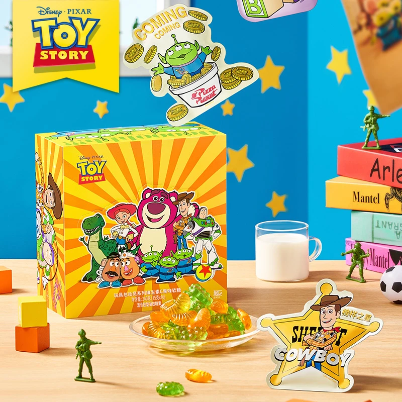 迪士尼玩具总动员果味软糖零食礼盒送儿童女朋友礼物小手办摆件