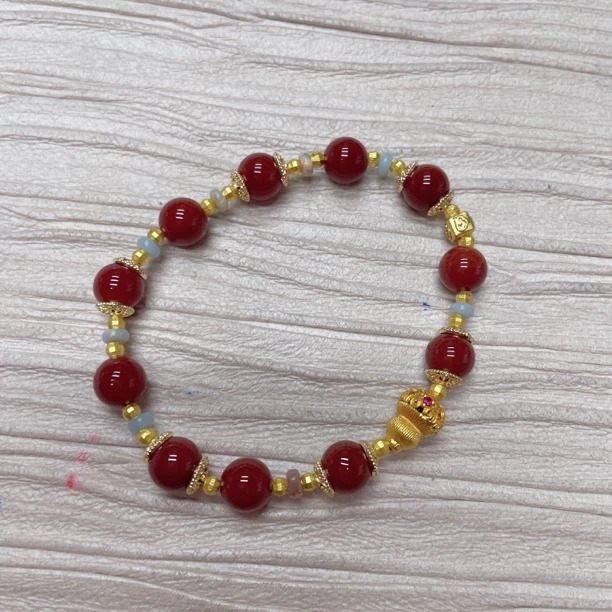 铜合金手链 14605 红色小南 拉丝沙沙葫芦手链