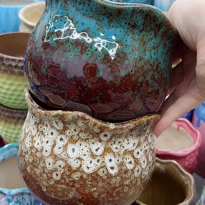 多肉绿植陶瓷花盆9.9包邮，有孔