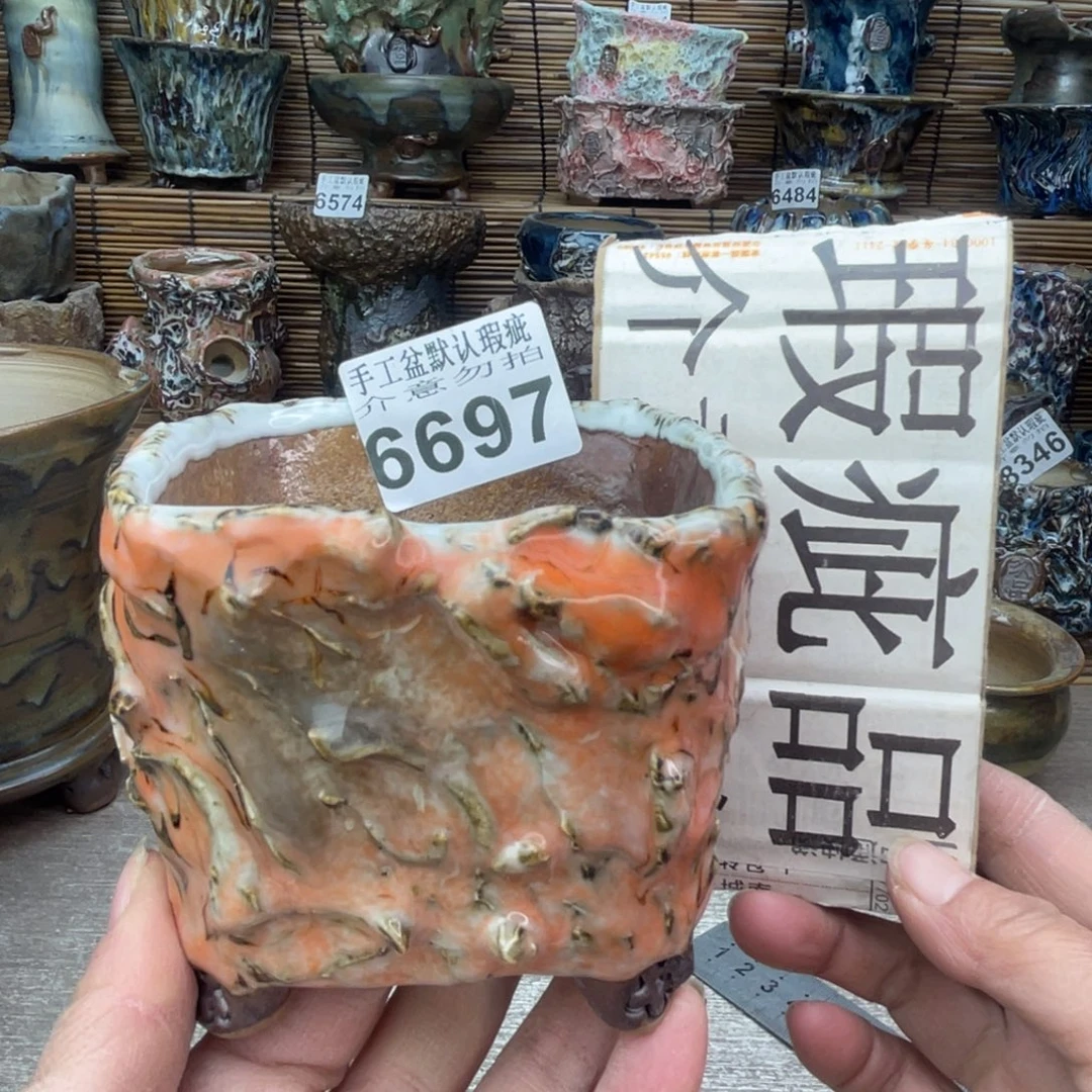 手工花盆默认瑕疵完美者勿拍