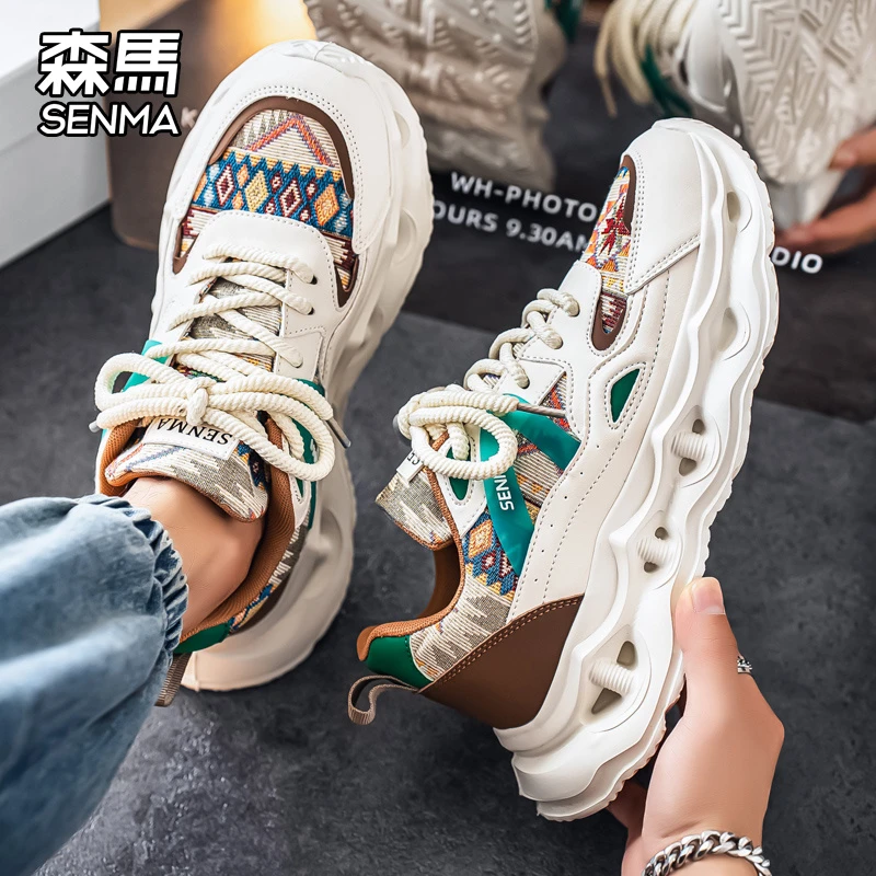 森马男鞋冬季新款厚底老爹鞋男士轻便减震户外运动鞋跑步鞋男潮鞋