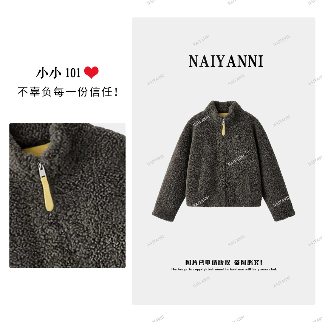 立领女厚款白色女短外套宽松保暖情侣休闲-LY*51137