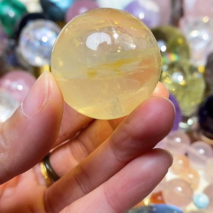 石材星光黄胶花水晶