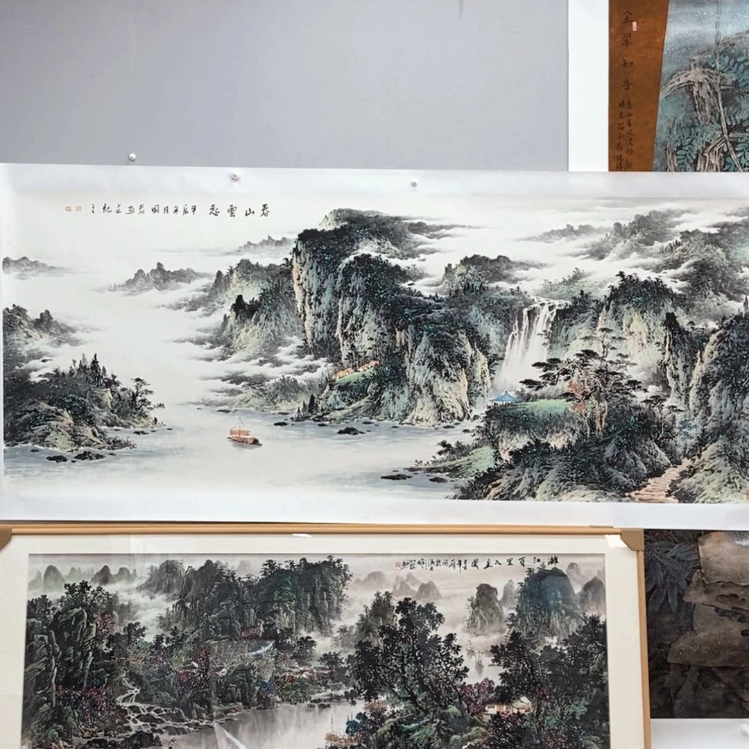 国画云**轻韦国春小八尺真人真品