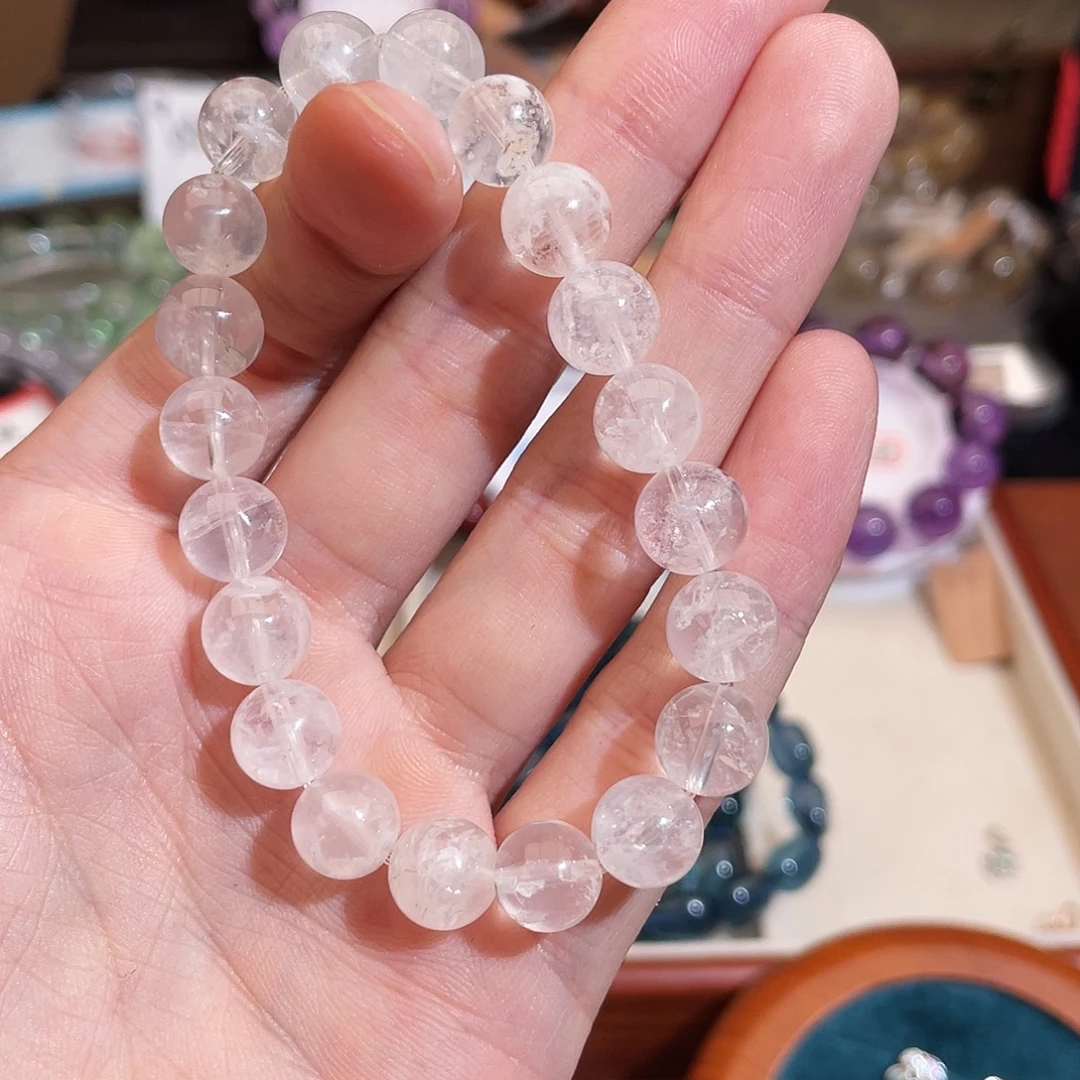 未镶嵌手串水晶白雪花幽灵9.5m