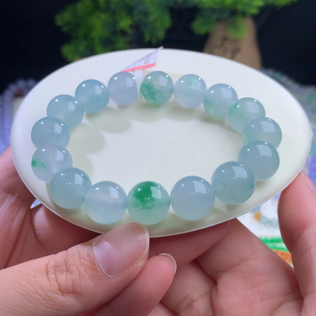 未镶嵌手串翡翠冰飘绿手串