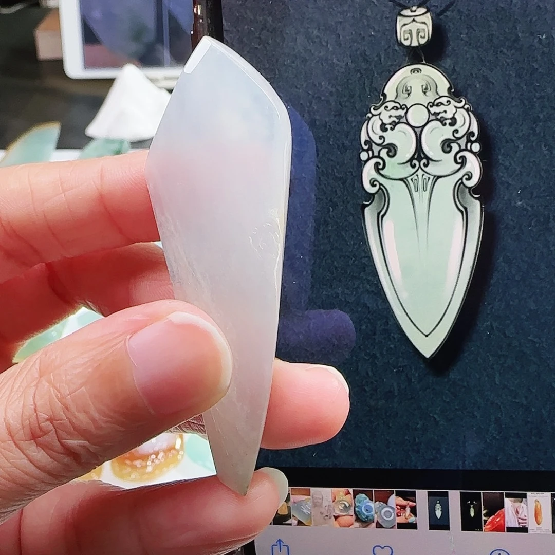 定制翡翠未镶嵌缅甸翡翠挂件