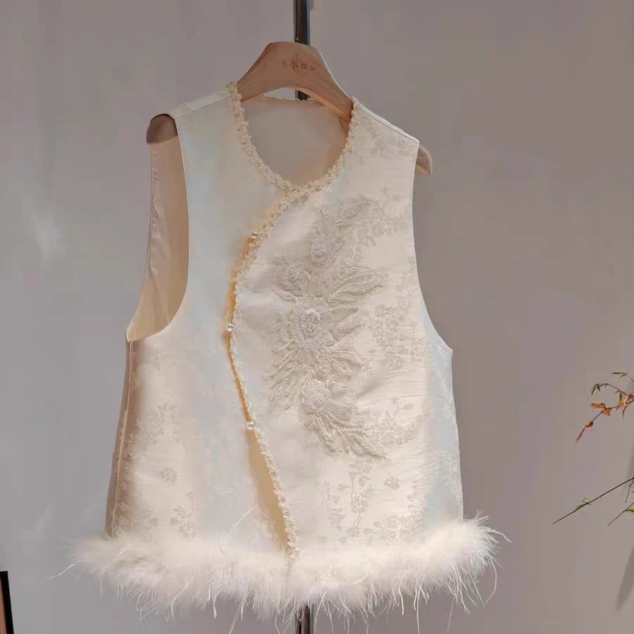 （马甲专属）高端定则手工刺绣设计感国风新中式福复古马甲气质坎肩