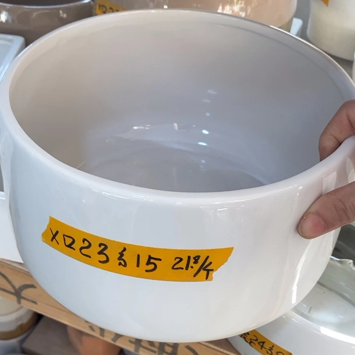 陶盆有孔 瑕疵针孔漏釉介意勿拍外口 23外高14