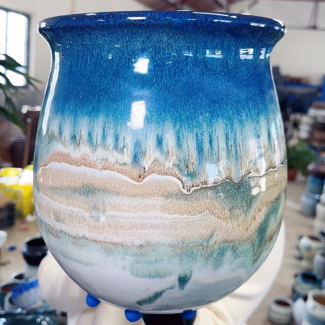 紫砂花盆高25口22