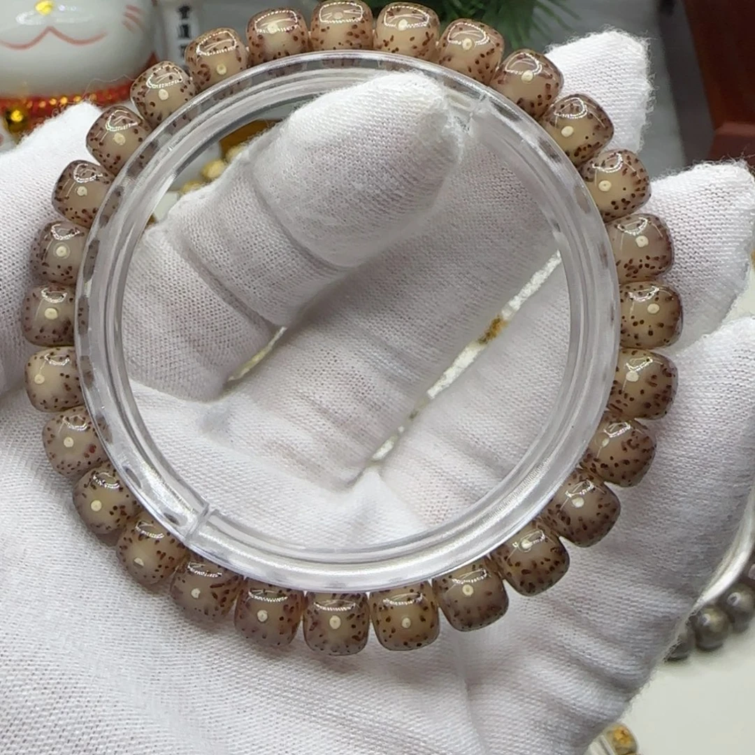星月菩提手串粉冰果冻8×7一朵果a6