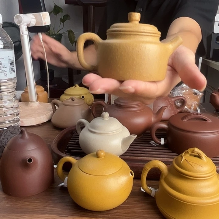 金***飞茶壶紫砂原矿黄金段德中壶