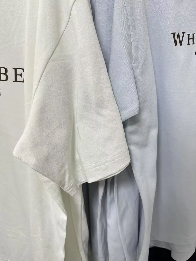 b家胸前字母宽松短袖棉