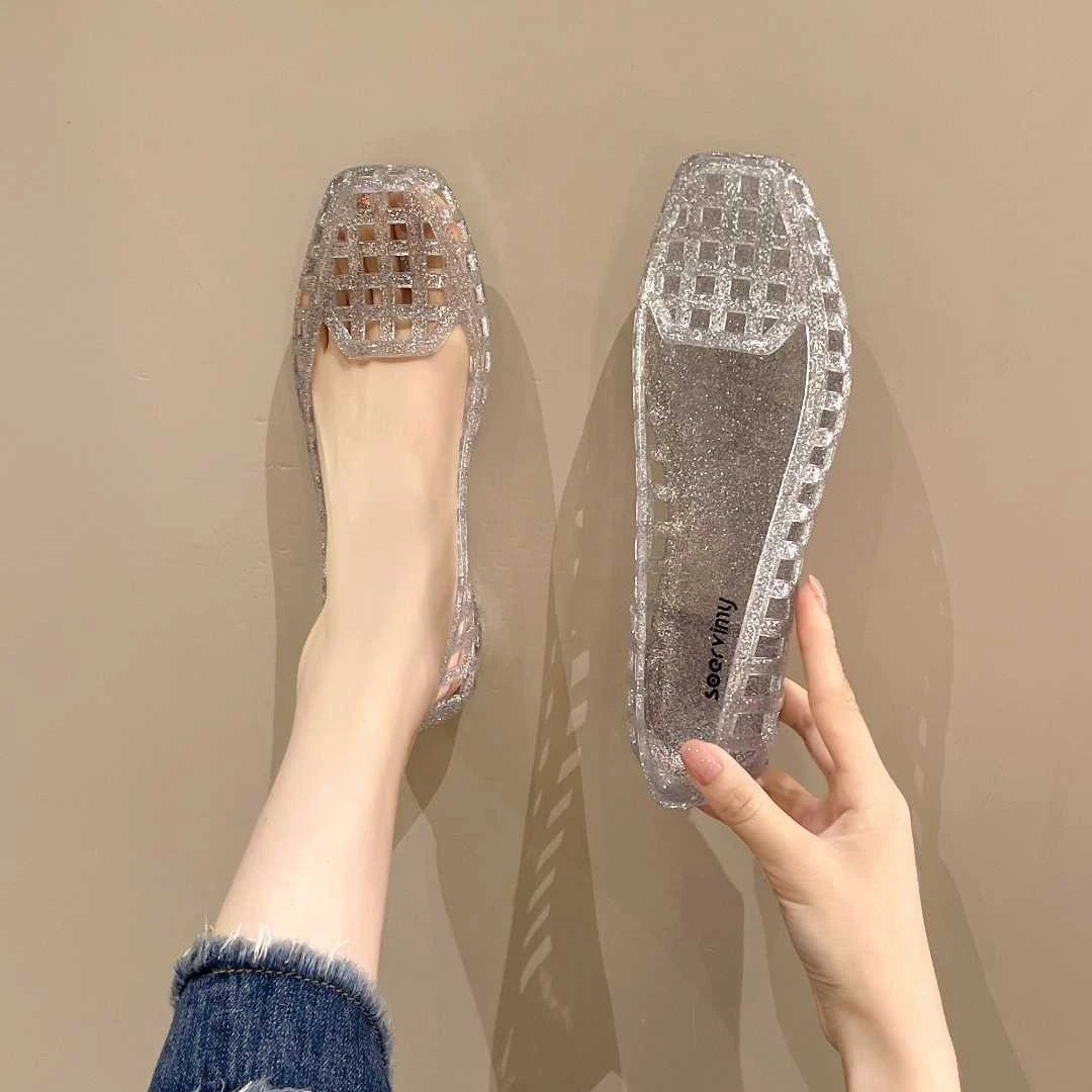 凉鞋女夏外穿2025新款爆款夏季女款百搭女鞋外出女士水晶仙女凉拖