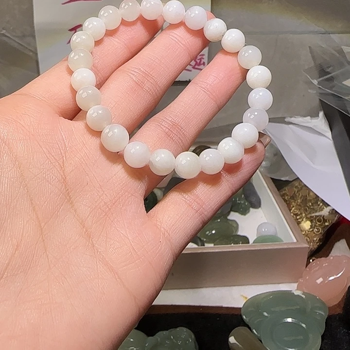 和田玉未镶嵌颈饰8mm