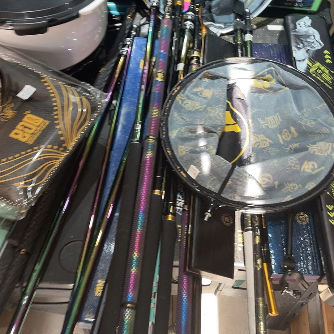 茅草黑武士彩红120抄网杆