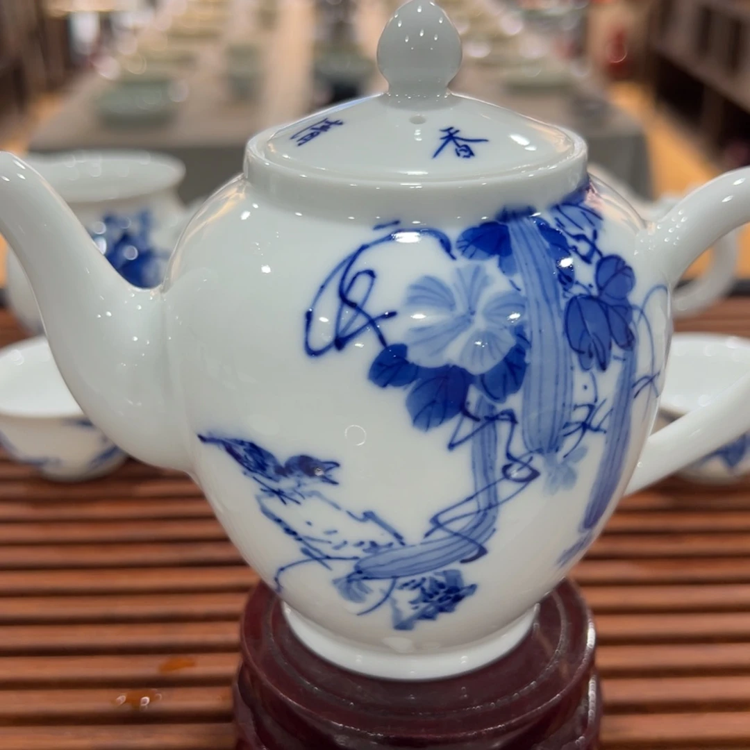 手工手绘釉下青花