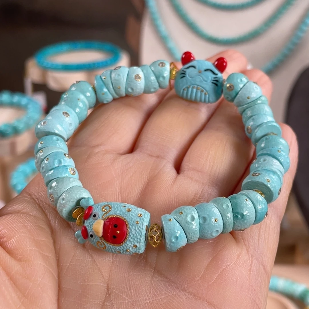 绿松石未镶嵌套链大肠设计款