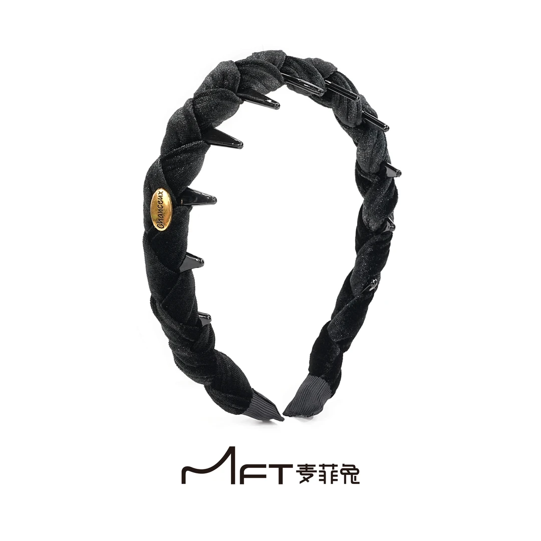 都市漫步发箍2025丝绒秋冬新款洗脸外出高颅顶锯齿头箍百搭发饰