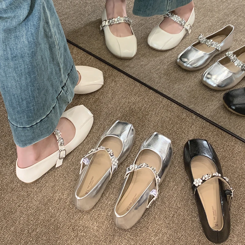 贾不假玛丽珍鞋女2025新款夏季复古绝美时尚配裙子平底韩系小皮鞋