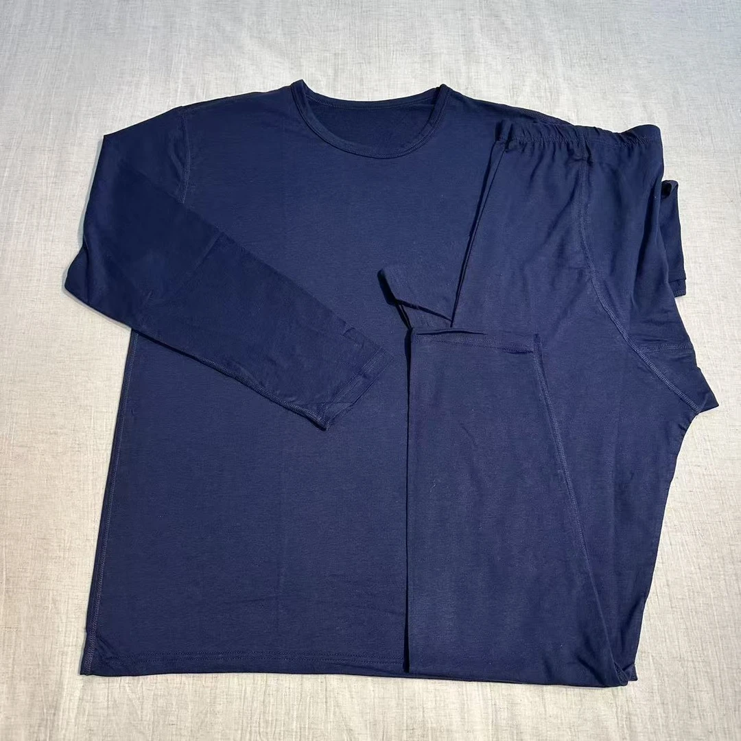 【汉麻藏青色保暖单上衣/秋裤】保暖衣秋冬加厚高克重秋衣打底