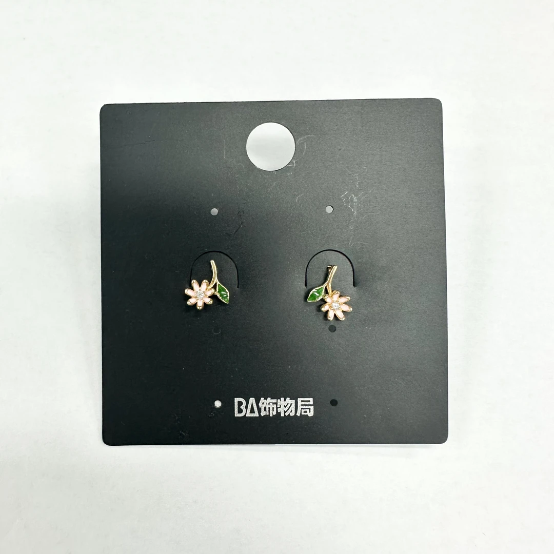 铜合金合成锆石耳饰 时尚潮流小花耳钉 0730