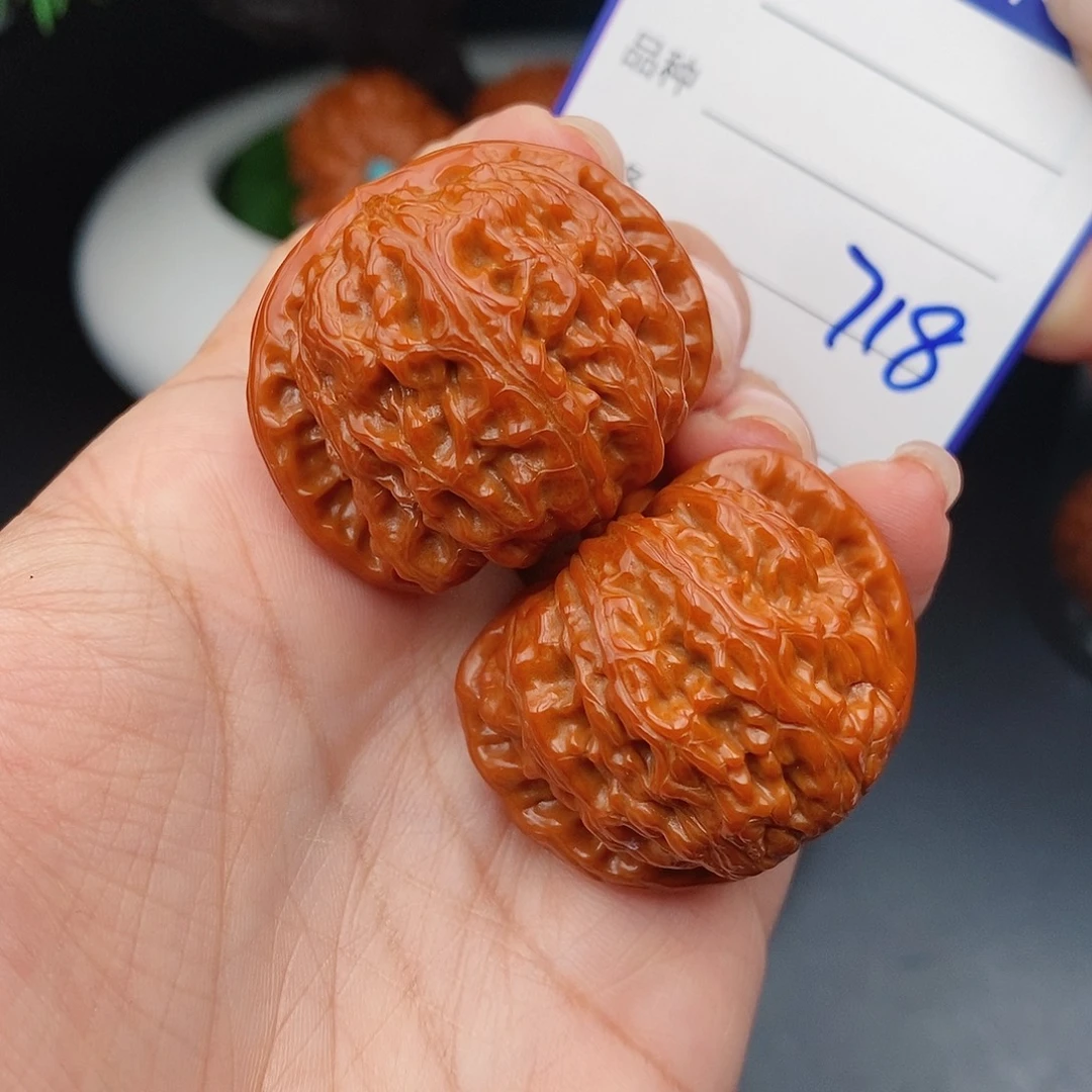文玩核桃把件37闷白718