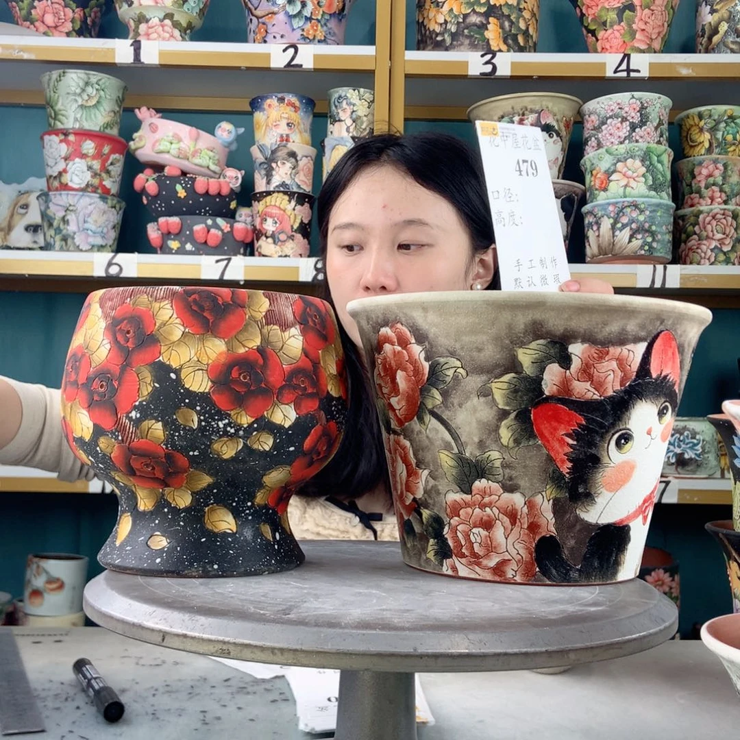 大****景德镇手工花盆479