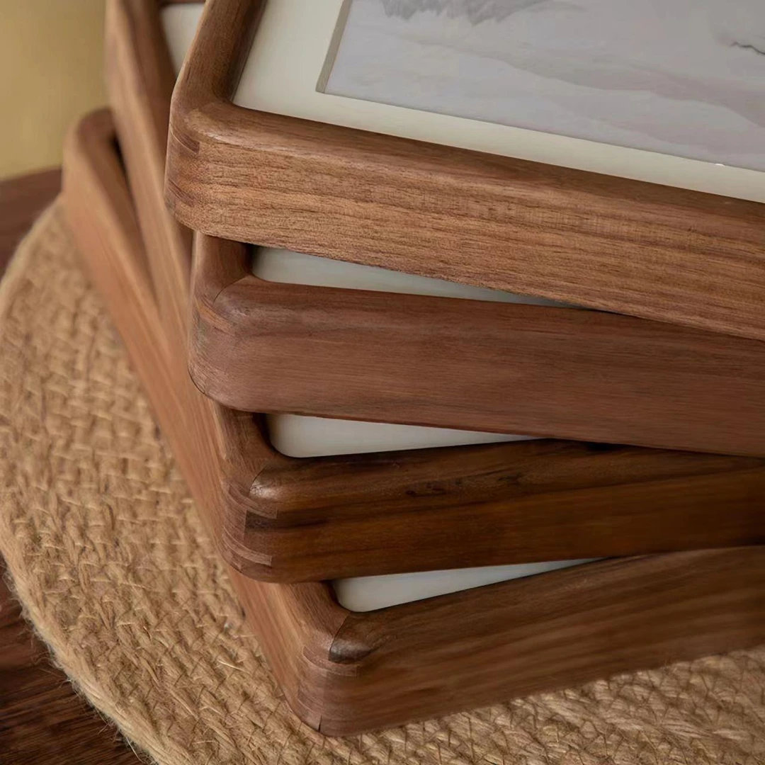 92%好评率胡桃木定制圆角相框摆台实木国画书法画框客厅挂墙装裱