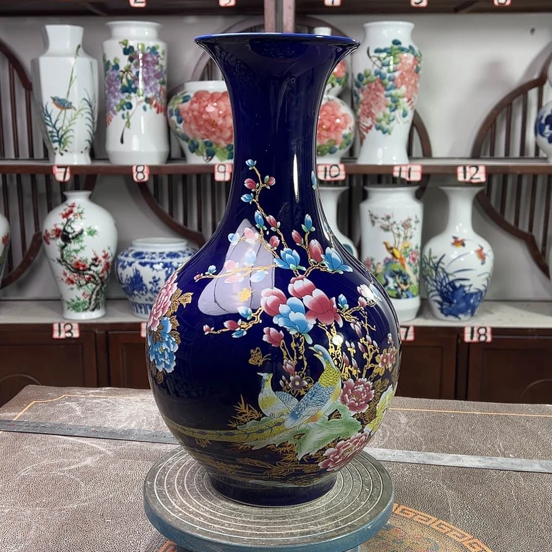 陶摆件景德镇陶瓷赏景泰蓝