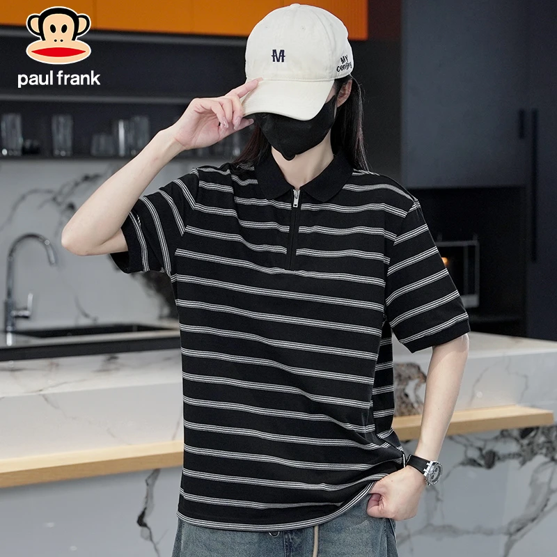 paul frank/大嘴猴2025夏季新款百搭上衣POLO衫宽松男潮短袖时尚