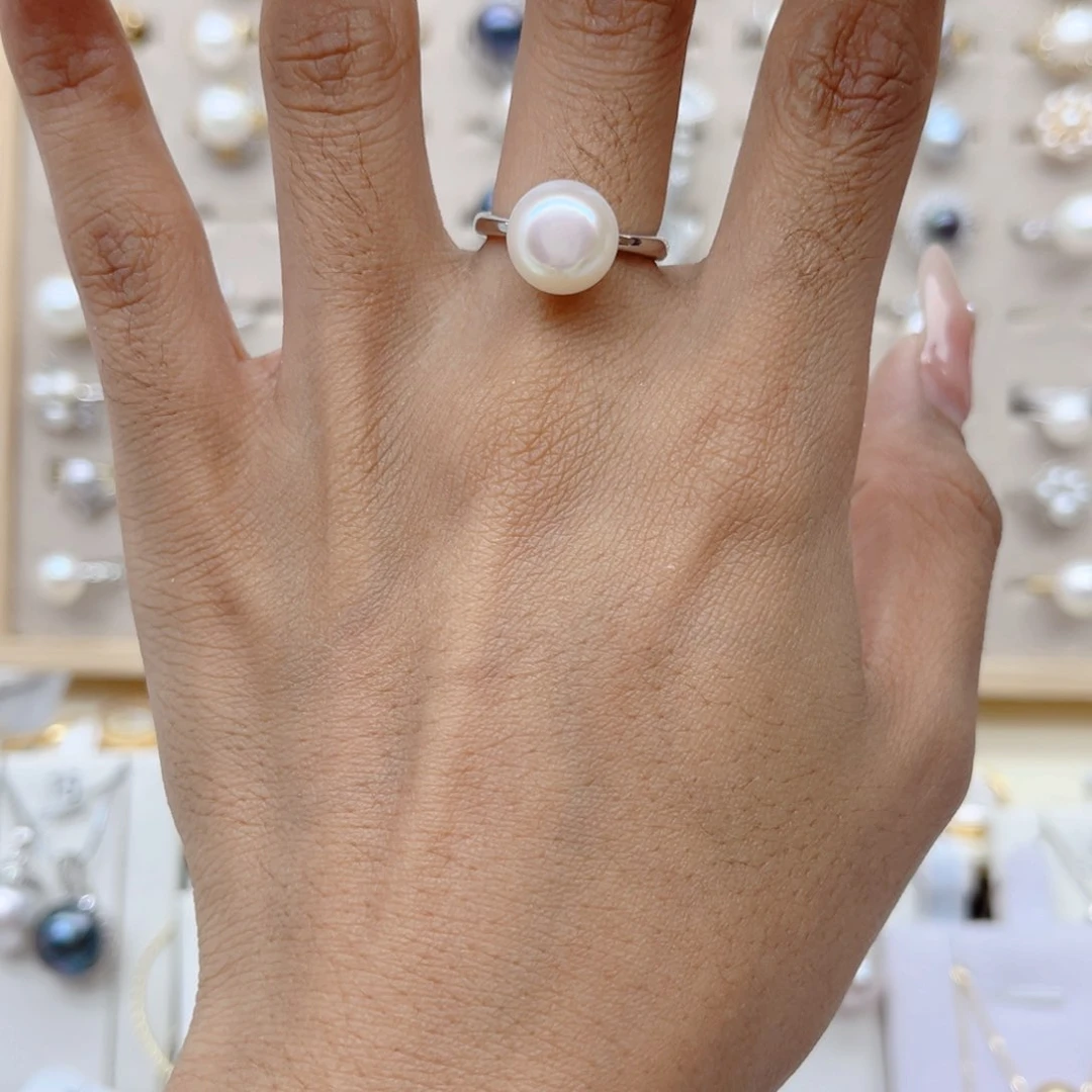 一***运戒指合金淡水珍珠