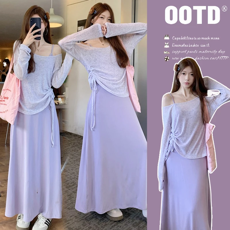 2025显瘦春夏新款慵懒防晒罩衫棉中长款孕妇连衣裙子孕妇两件套装