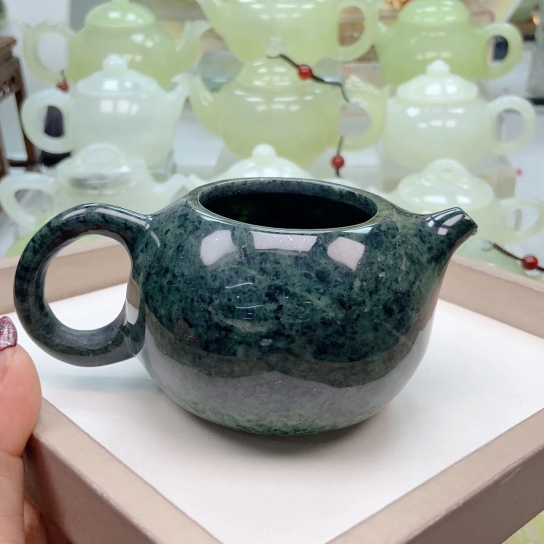 蛇纹石玉未镶嵌壶森**…