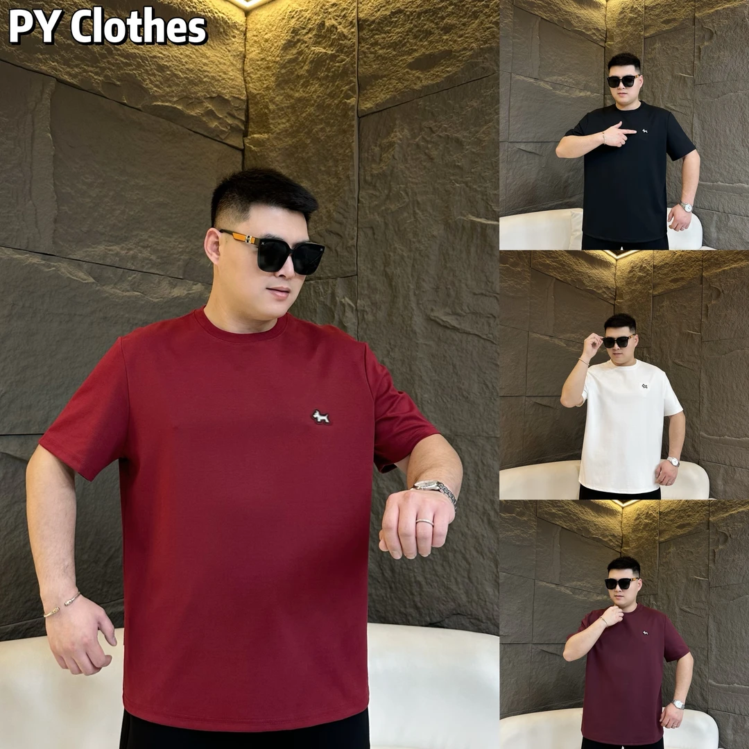 【年款】胖语大码男装 年款重磅加厚简约百搭休闲小马短袖7113#N